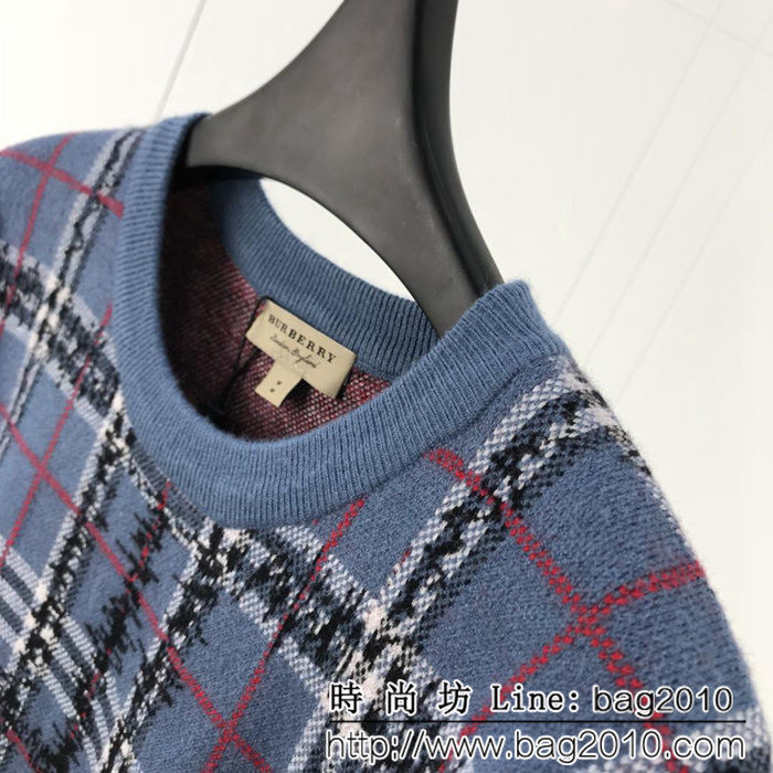 BURBERRY巴寶莉 經典款 18SS秋冬系列 經典條格塗鴉毛衣 ydi1088